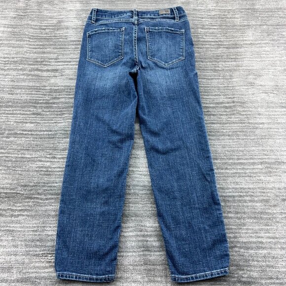 Women's High-Waisted Slim-Fit Blue Jeans - Picture 5 of 6